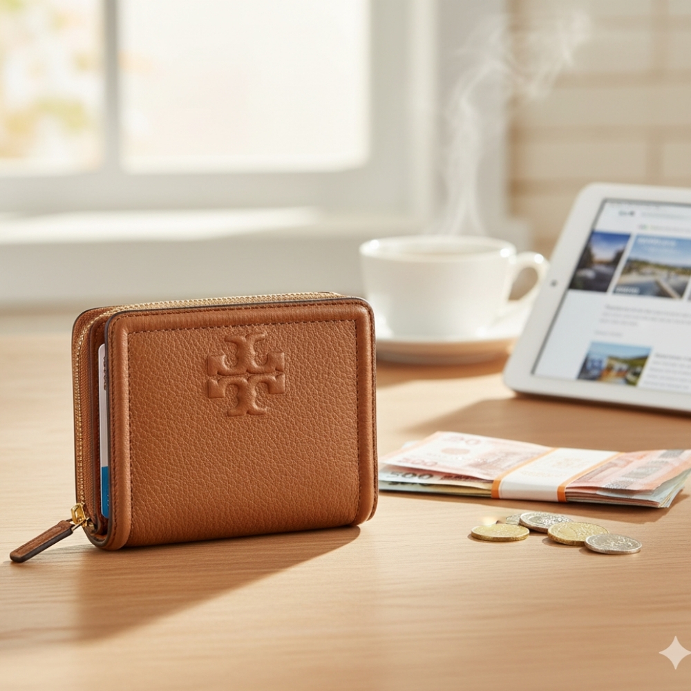 Tory Burch Thea Bifold Wallet Classic Tan